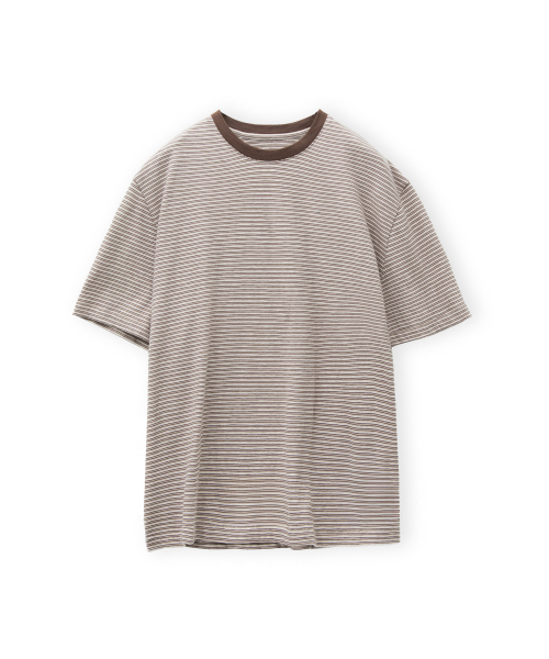 Waist Cut Stripe T Shirt, Pink