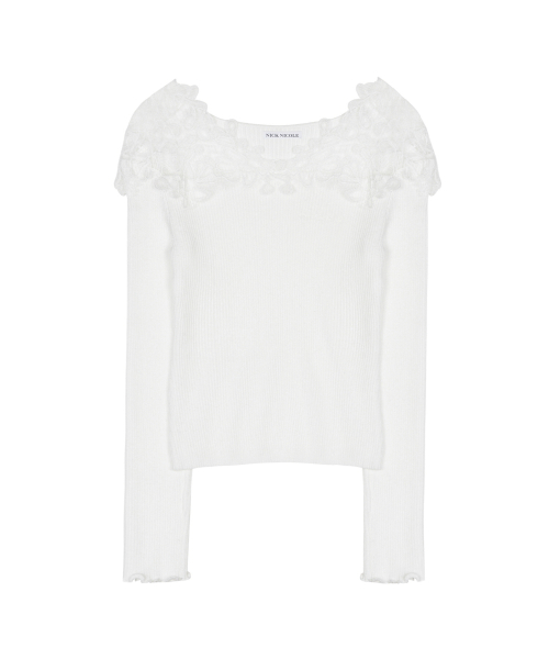 LACE OFF-SHOULDER TOP_WHITE