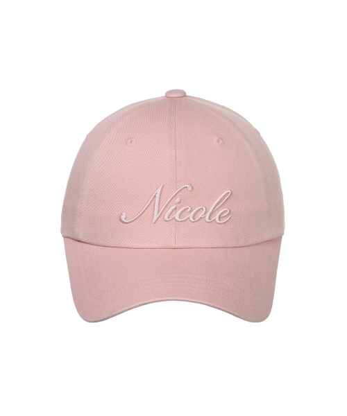 NICOLE LETTERING BALL CAP_PINK