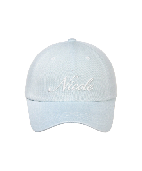 NICOLE LETTERING BALL CAP_DENIM SKY BLUE