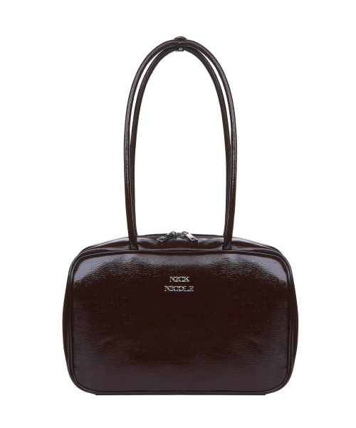 NICOLE LOGO MINIMAL SQUARE BAG_BROWN