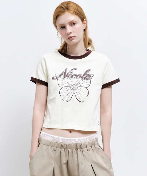 BUTTERFLY RINGER CROP TOP_CREAM
