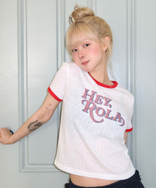 VINTAGE GRAPHIC RINGER T-SHIRT WH+RD
