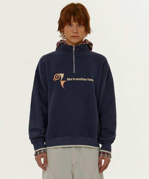 CT Twist Half Zip-Up Sweatshirt Navy — Main product photo