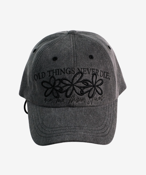 ONE, TWO, THREE, FLOWER  KNOT CAP  [Charcoal]