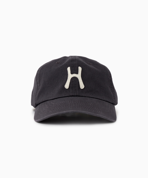 H Logo Cotton Ball Cap_Charcoal