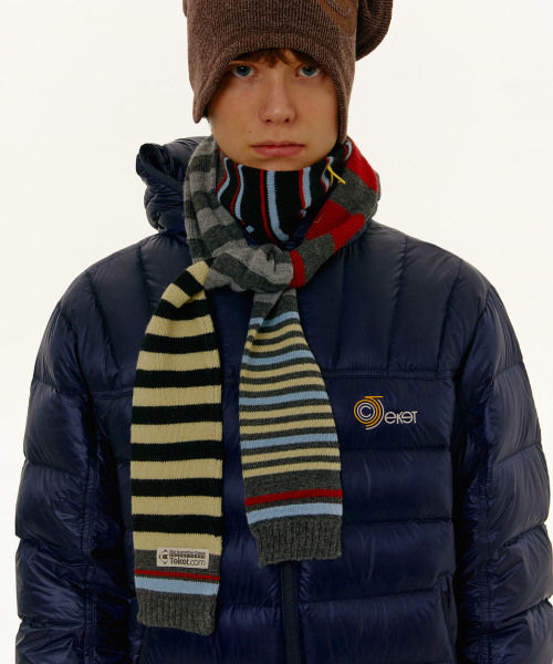 Focus Knit Stripe Mix Muffler Multi