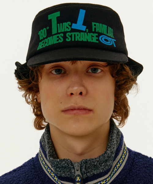 Twist Pillbox Trooper Cap Black
