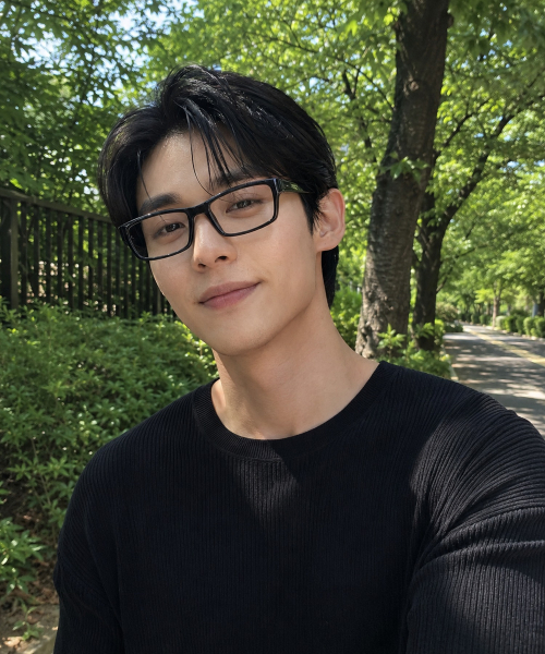 블랙 긱시크 사각 뿔테 남녀공용 데일리 코디 패션안경테 [BSHR]