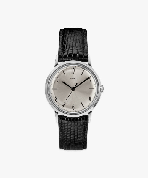 멀린 핸드와인딩 아날로그 기계식 가죽시계 34mm