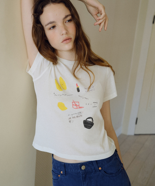 doodle memory print t-shirt (2colors)
