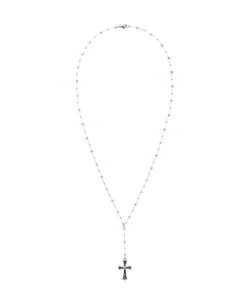 Antique Mixxed Cross Necklace_[Pink]