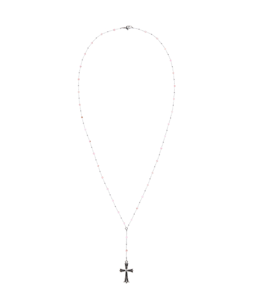 Antique Mixxed Cross Necklace_[Rose Pink]