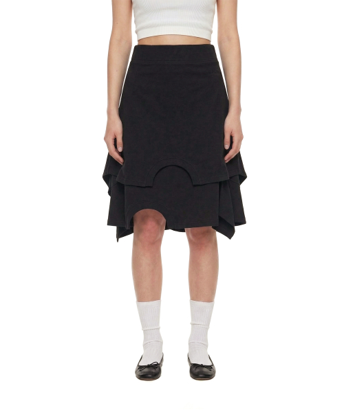 Upside-Down Midi Skirt_Black