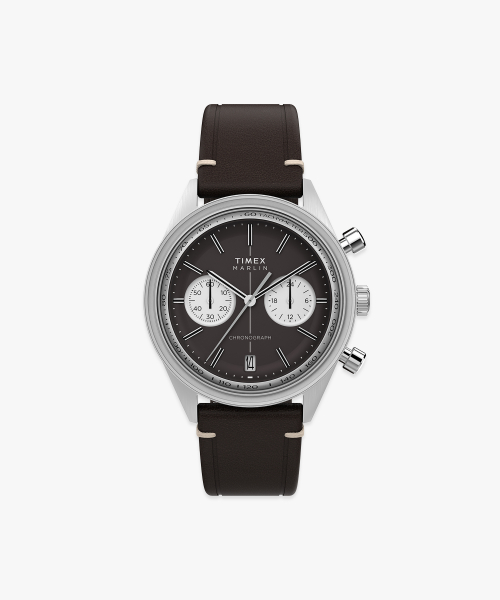 멀린 젯 쿼츠 크로노그래프 남성가죽시계 40mm