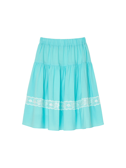 Bloom lace skirt - Aqua blue