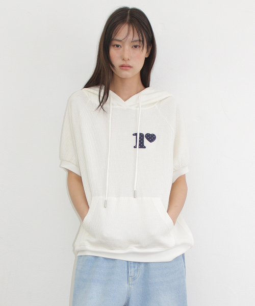 DOT R HALF SLEEVE HOODIE SOFT YELLOW