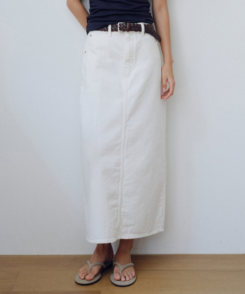 Denim H-line long skirt