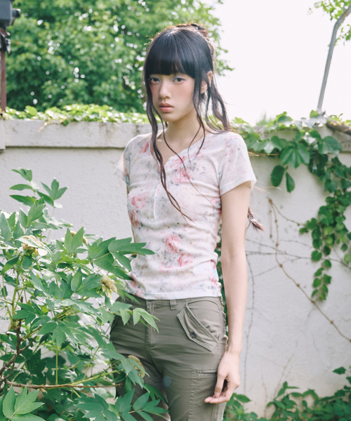 FLOWER BUTTON T IVORY
