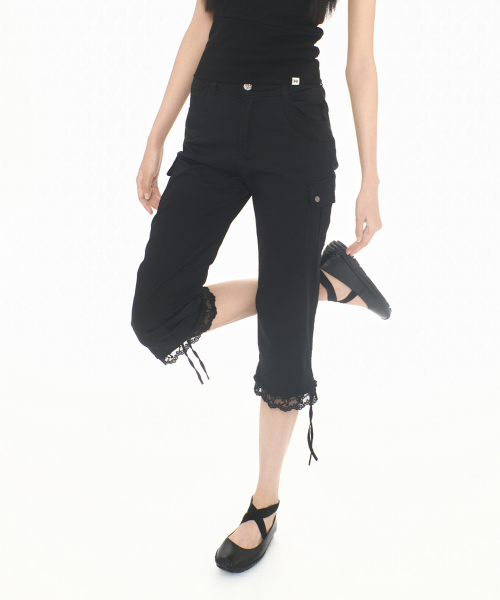 LACE CORSET CAPRI PT BLACK