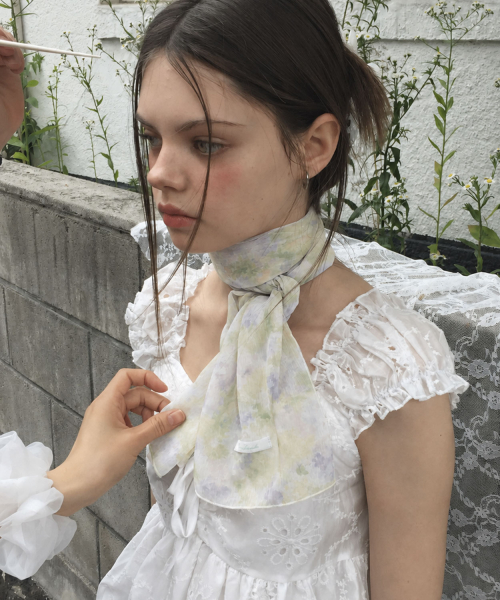Watercolor Flower Scarf (3color)_Yellow
