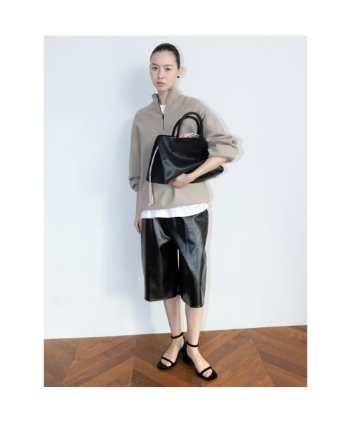 90s Quarter Zipup Knit Top Brown (TA6251A06D)