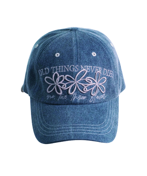 ONE, TWO, THREE, FLOWER  KNOT CAP  [Dusty Blue]