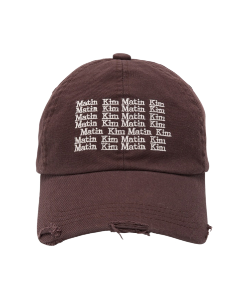 帽子 MATIN KIM LETTERING WASHED BALL CAP MUSINSA公式 | MATIN KIM LETTERING WASHED BALL CAP IN BLACK