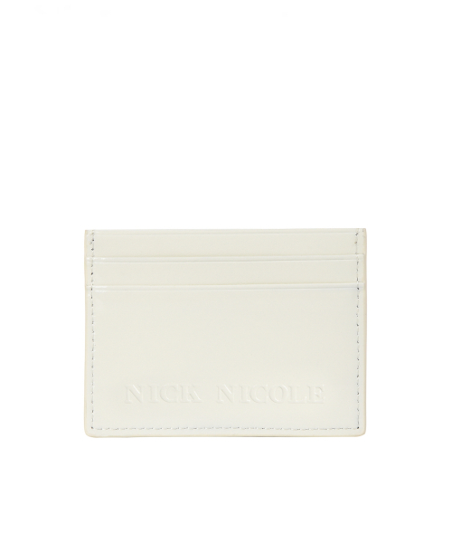 EMBOSSED LEATHER CARD WALLET_CREAM