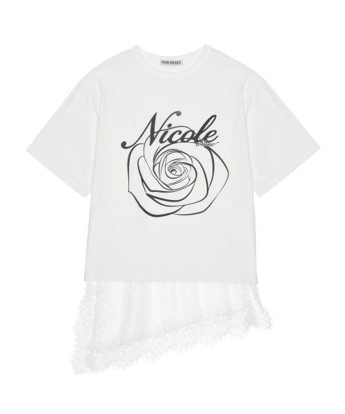 NICOLE ROSE LACE LAYERED TOP_WHITE