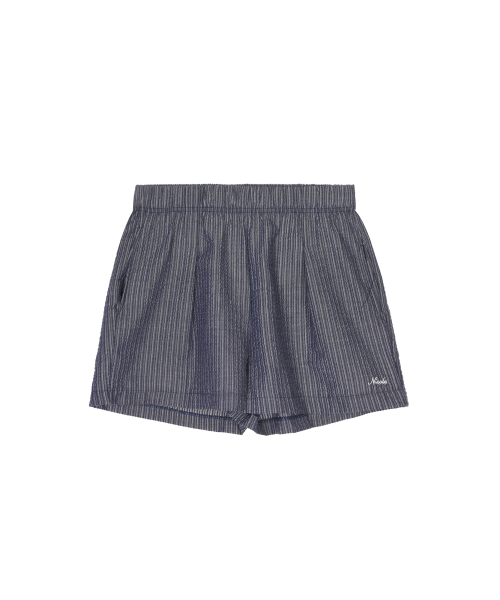 SHEER STRIPE SHORT PANTS_NAVY