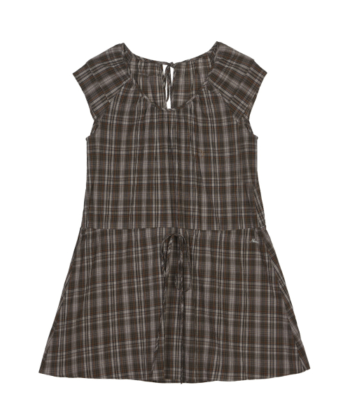 VINTAGE CHECK MINI DRESS_BROWN