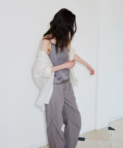 LIGHT VEIL WRAP SHIRT, CREAM