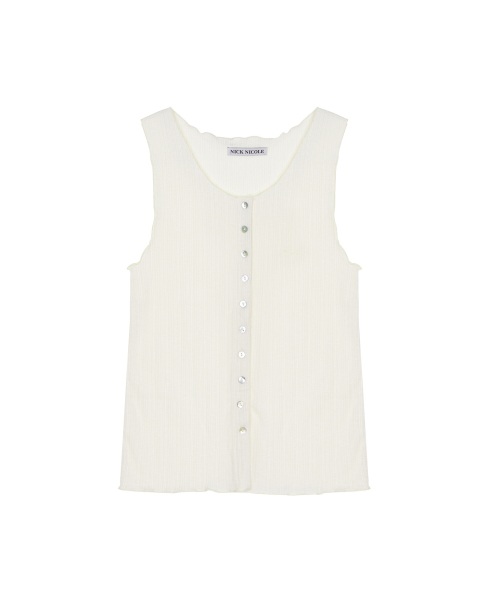 WAVE BUTTON SLEEVELESS TOP_CREAM