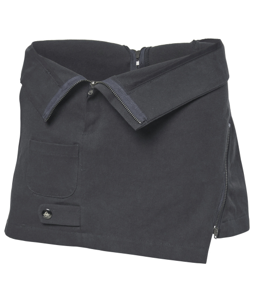 Asymmetrical Folded Skirt (FL-272_Dark Gray)