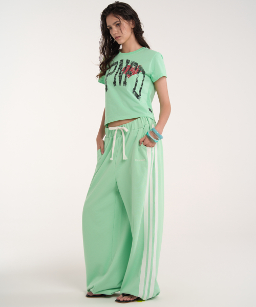 Homie 3-stripe sweat pants (mint)