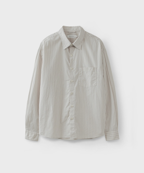 SEMI CROP STRIPE SHIRT [ECRU]
