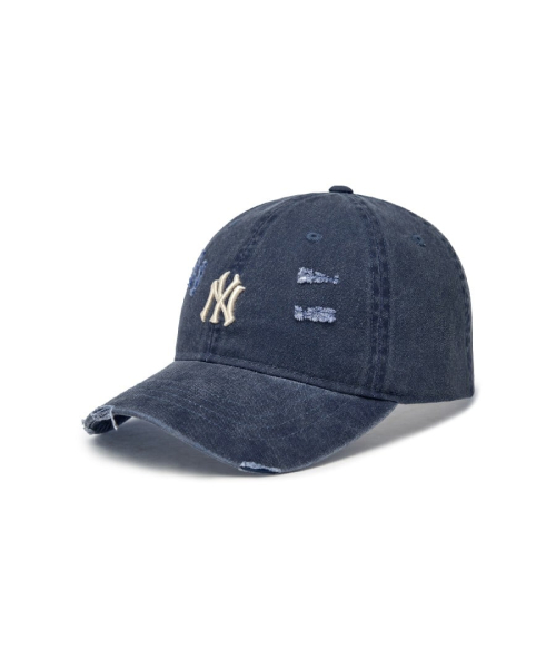피그먼트 데미지 워싱 볼캡 NY (Navy)
