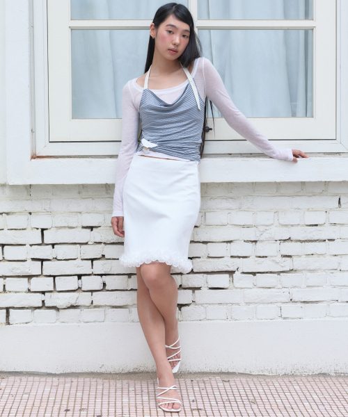 DOUBLE LAYER LACE SKIRT (WHITE)