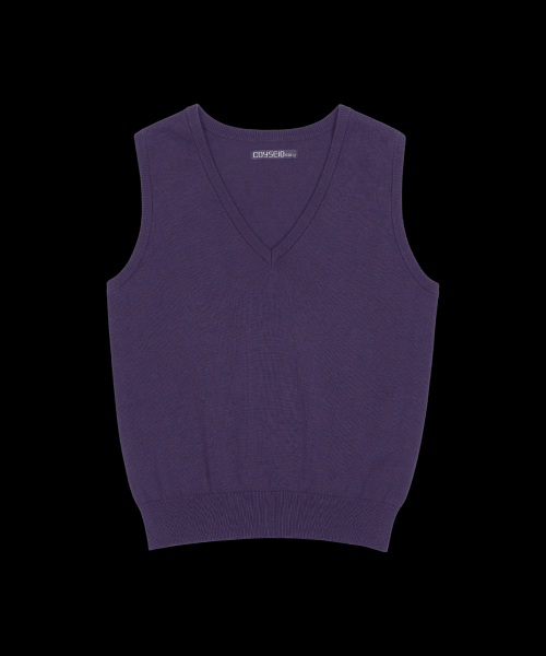 038 V-NECK KNIT VEST PURPLE