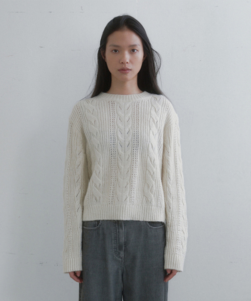 cable pullover (ivory)