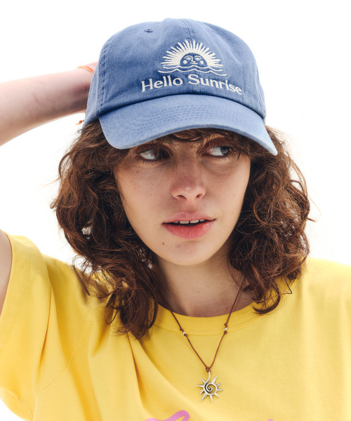 MUSINSA公式 | HELLO SUNRISE Washed OG Logo Ball Cap_VTG Brown