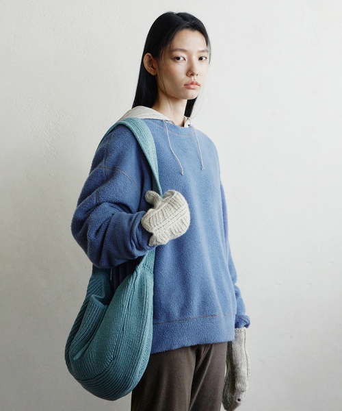 picker knit bag (smoke blue)