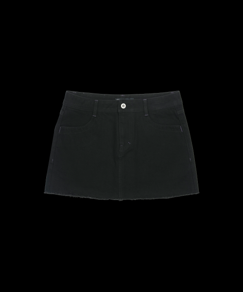 038 DENIM MINI SKIRT BLACK