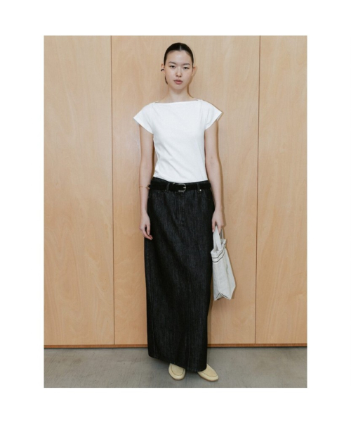 90s H Line Denim Skirt Black (TA6727A085)