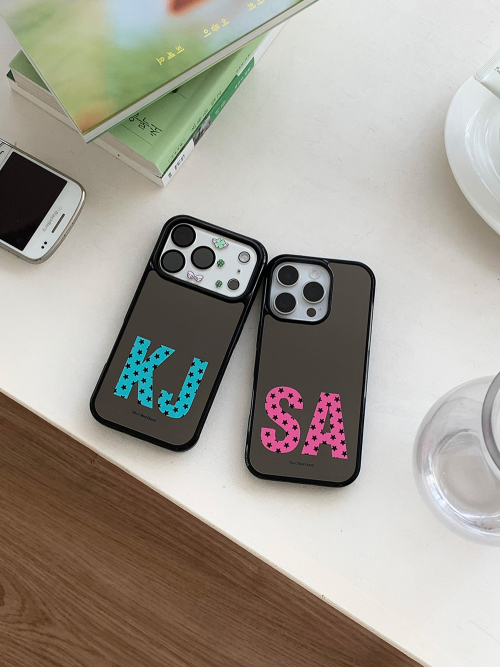 (S26/17e 출시) naming dot black mirror case (+magsafe) 이니셜 커스텀 미러 케이스