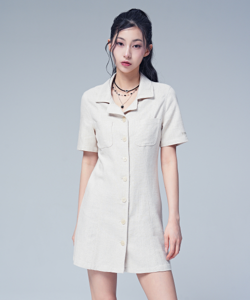 Linen Like jacket dress OATMEAL