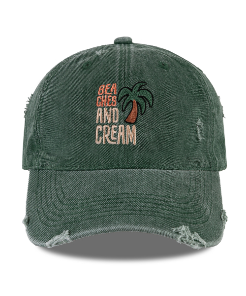 Palm Tree Pigment Damage Ball cap-green