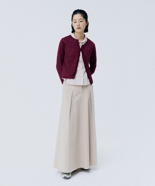 katty pintuck skirt (beige)