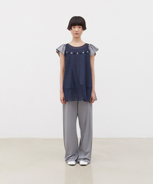 SHEER HOLE GARDEN DRESS (NAVY)